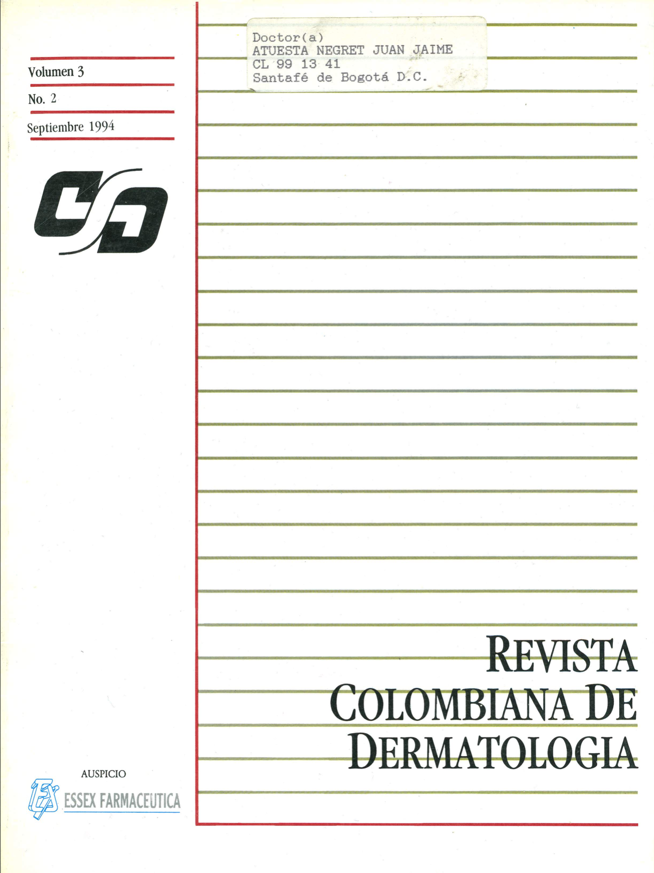 					Ver Vol. 3 Núm. 2 (1994): Septiembre
				